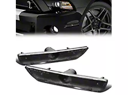 Factory Style Side Marker Lights; Black (10-14 Mustang)