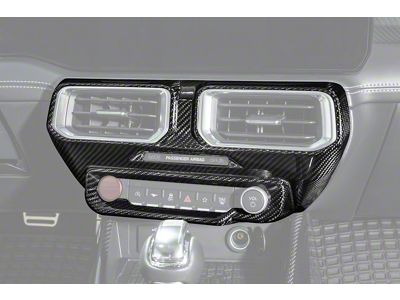 Factory Style Single Screen Trim Cover; Carbon Fiber (24-26 Mustang w/ Single Screen)