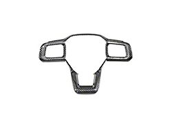 Factory Stytle Steering Wheel Trim Covers; Carbon Fiber (24-26 Mustang)