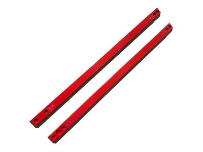 Feather Lite Jacking Rails; Red (15-23 Mustang Fastback; 24-25 Mustang GT Fastback w/o Performance Pack, EcoBoost Fastback)