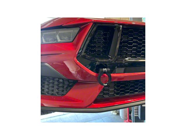 Feather Lite Stealth Tow Hook with Black D-Ring; Front (2024 Mustang GT w/o Performance Pack, EcoBoost)