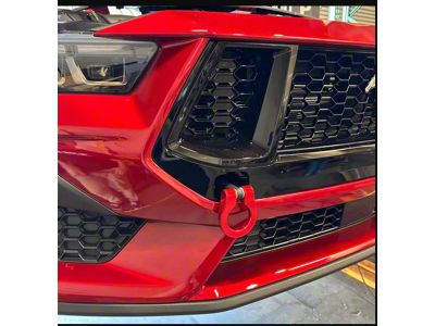 Feather Lite Stealth Tow Hook with Paintable D-Ring; Front (2024 Mustang GT w/ Performance Pack, Dark Horse)