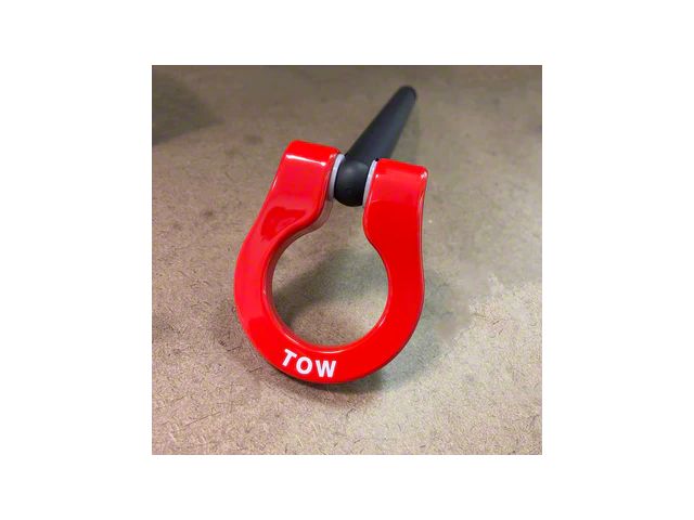 Feather Lite Stealth Tow Hook with Red D-Ring; Front (2024 Mustang GT w/ Performance Pack, Dark Horse)