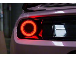 Ferrari Style Sequential LED Tail Lights; Black Housing; Clear Lens (15-23 Mustang)