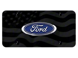 Ford License Plate; Wave Flag (Universal; Some Adaptation May Be Required)