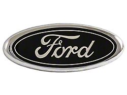 Ford Script Grille Emblem; Black and Chrome (83-86 Mustang; 87-93 Mustang GT)