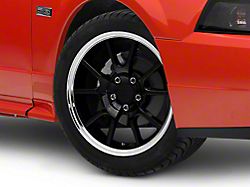FR500 Style Gloss Black with Polished Lip Wheel; 17x9; 30mm Offset (99-04 Mustang)