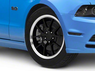 FR500 Style Gloss Black with Machined Lip Wheel; 18x9 (10-14 Mustang, Excluding 13-14 GT500)