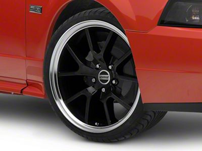 FR500 Style Gloss Black with Machined Lip Wheel; 18x9 (99-04 Mustang)