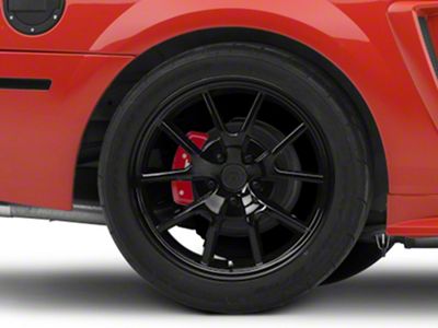 FR500 Style Solid Gloss Black Wheel; Rear Only; 18x10; 22mm Offset (99-04 Mustang)