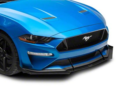 Solid Aluminum Front Air Chin Splitter; Matte Black (18-23 Mustang GT, EcoBoost)