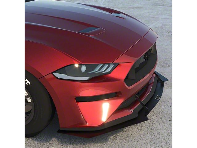 Solid Aluminum Front Air Splitter; Matte Black (18-23 Mustang GT w/o Performance Pack 2, EcoBoost)