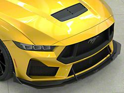 Front Air Splitter with Winglets; Textured Black (24-26 Mustang GT, EcoBoost)