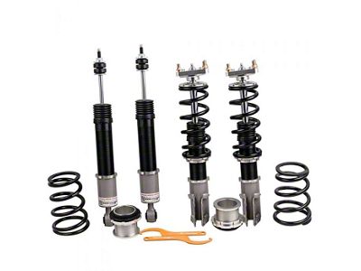 Front and Rear Coil-Over kit with 24-Way Damper Adjustment; Grey (94-04 Mustang)
