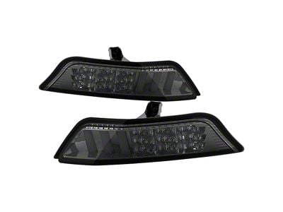 Front Bumper Lights with DRL LED; Smoked (15-16 Mustang)