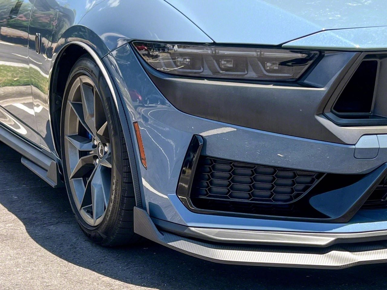 Mustang Front Fender Flares; Matte Carbon Fiber (24-26 Mustang