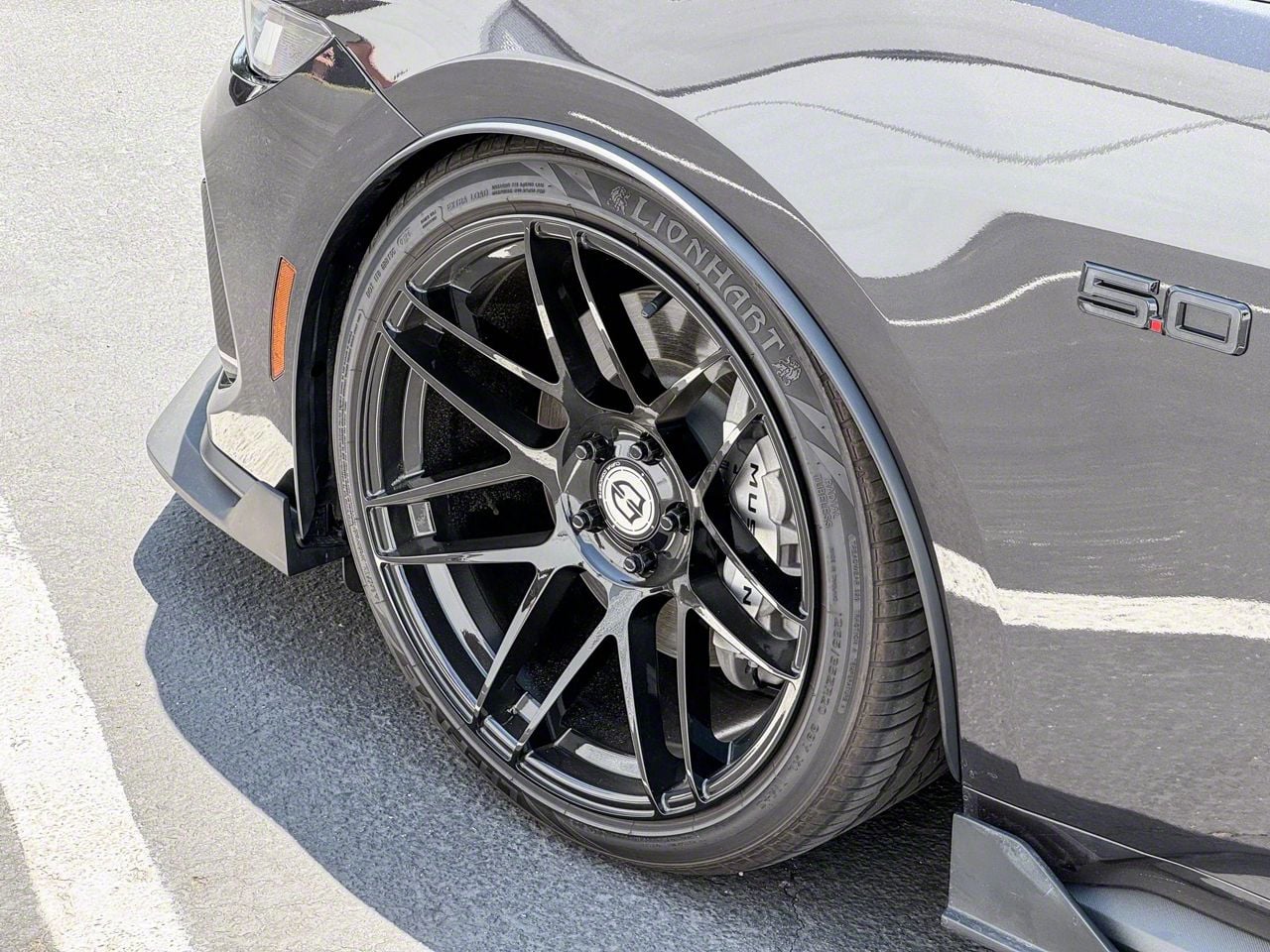 Mustang Front Fender Flares; Matte Carbon Fiber (24-26 Mustang