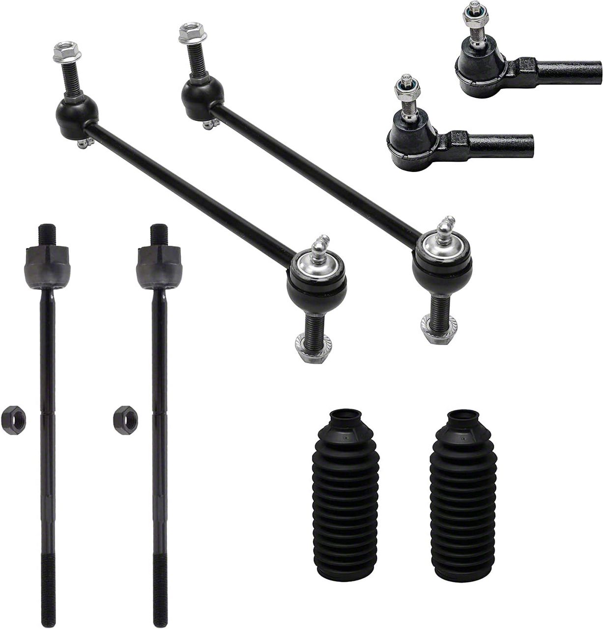 thumbnail image 2 of 6pc Front Inner & Outer Tie Rods + Sway Bar Links For Ford Mustang 2015-2019 2 of 6