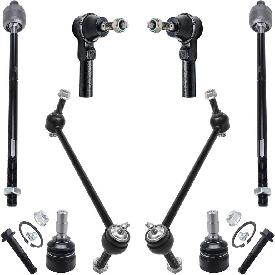 Front Lower Ball Joints, Inner/Outer Tie Rods and Sway Bar Links Kit (05-08/02/09 Mustang GT, V6)