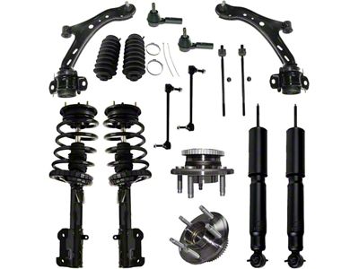Front Strut and Spring Assemblies with Lower Control Arms, Shocks, Tie Rods and Wheel Hub Assemblies (05-09 Mustang GT, V6)