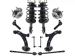 Front Strut and Spring Assemblies with Lower Control Arms, Front Sway Bar Links, Tie Rods and Hub Assemblies (11-14 Mustang GT, V6)