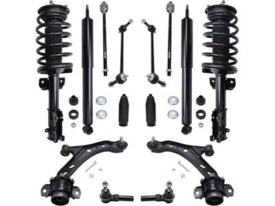 Front Strut and Spring Assemblies with Lower Control Arms, Shocks and Tie Rods (05-09 Mustang GT, V6)