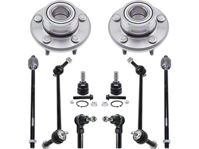 Front Wheel Hub Assemblies with Lower Ball Joints, Sway Bar Links and Tie Rods (05-09 Mustang V6 w/o ABS)