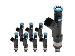 Fuel Injectors; Set of 8; Black (20-22 Mustang GT350, GT500)