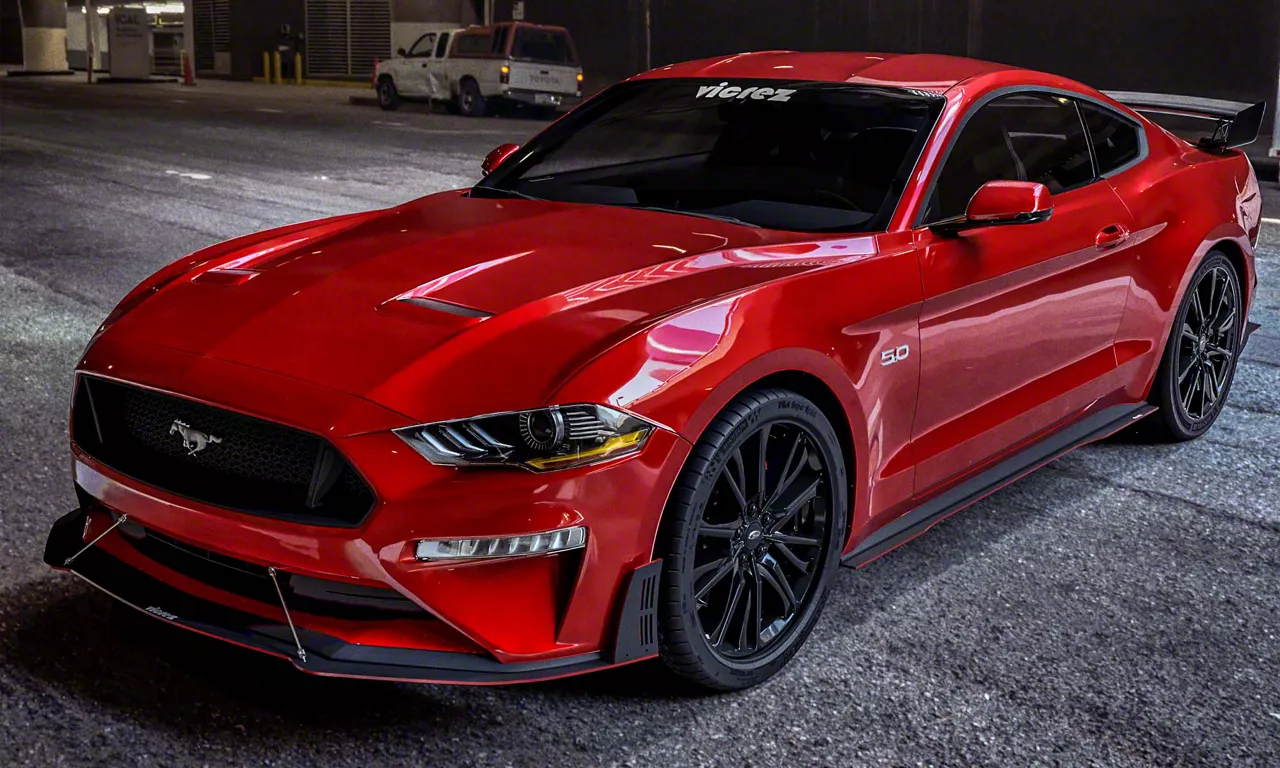 Full Aero Package; Matte Black Vinyl (18-23 Mustang GT)