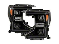 Full LED Headlights With Welcome Light; Black Housing; Clear Lens (15-17 Mustang; 18-22 Mustang GT350, GT500)