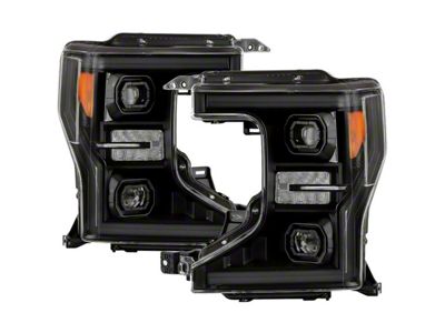 Full LED Headlights With Welcome Light; Black Housing; Clear Lens (15-17 Mustang; 18-22 Mustang GT350, GT500)