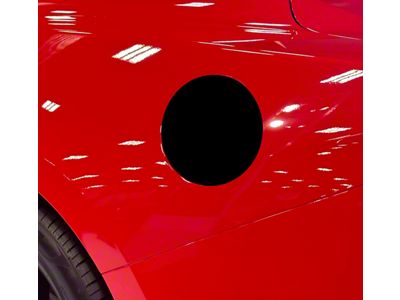 Gas Door Vinyl Overlay Decal; Gloss Black (24-26 Mustang)