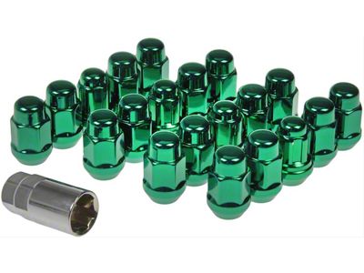 Green Acorn Nut Lock Set; 1/2-20 (79-14 Mustang)