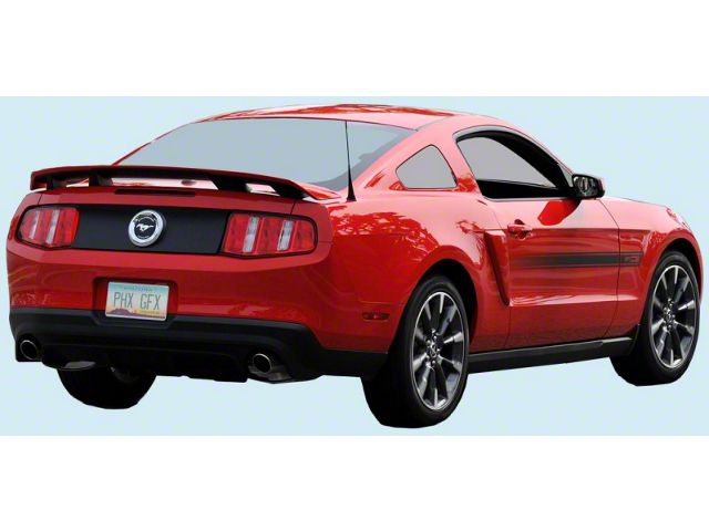 Mustang GT/CS Mid-Body and Decklid Blackout Stripe Kit; Matte Black (10 ...