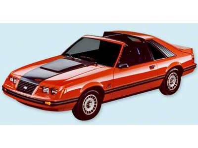 GT Stripe Kit; Red and Black (83-84 Mustang GT)