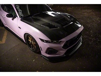 GT3 Hood; Fiberglass with Carbon Vents (24-26 Mustang)