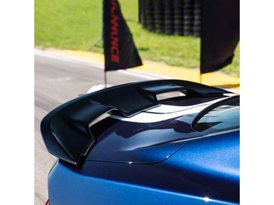 GT350 Style Pedestal Rear Deck Spoiler; Black (15-23 Mustang Fastback)
