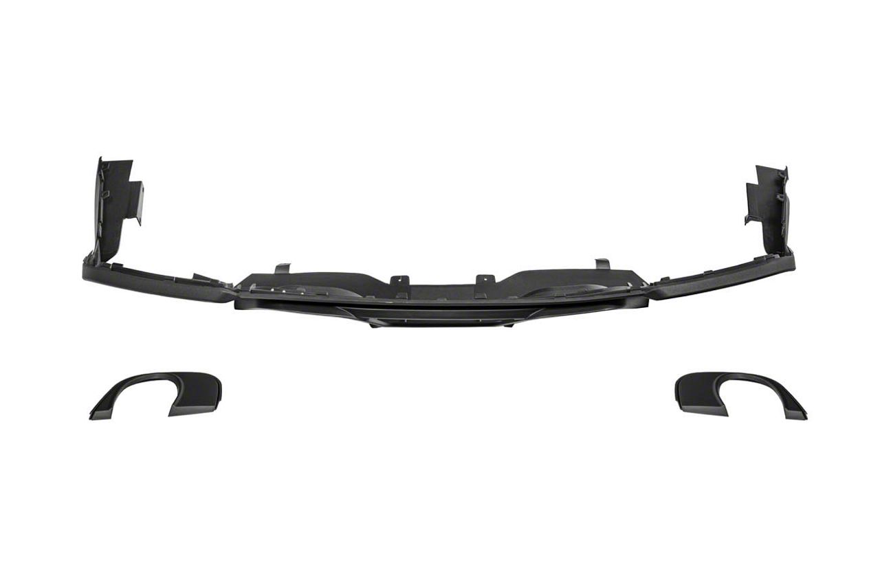 GT350 Style Rear Diffuser; Matte Black (18-23 Mustang GT, EcoBoost)