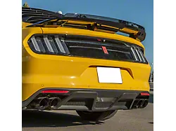 GT350 Style Rear Diffuser with Quad Tips; Matte Black (15-17 Mustang GT Premium, EcoBoost Premium)