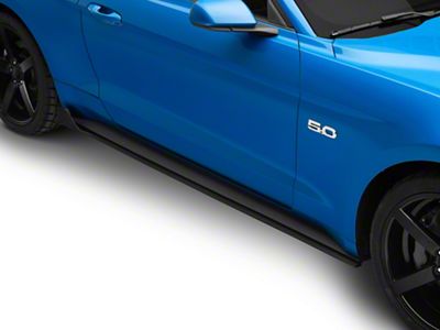 GT350 Style Side Skirt Extensions; Matte Black (15-23 Mustang GT, EcoBoost, V6)