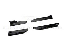 GT350R Performance Package Side Skirt Extensions; Glossy Black (24-25 Ford Mustang)