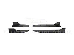 GT350R Performance Package Side Skirt Extensions; Hydro-Dipped Carbon Fiber (24-25 Ford Mustang)