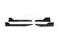 GT350R Performance Package Side Skirt Extensions; Matte Black (24-25 Ford Mustang)