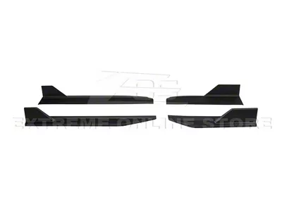 GT350R Performance Package Side Skirt Extensions; Matte Black (24-25 Ford Mustang)