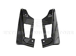 GT350R Performance Package Front and Rear Splash Guards; Hydro-Dipped Carbon Fiber (24-25 Mustang)