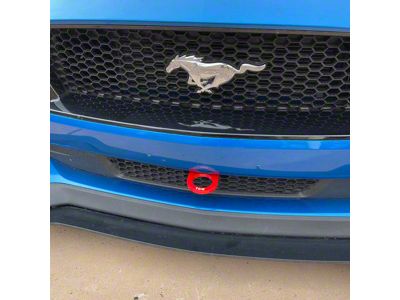 GT4 Tow Hook with Red D-Ring; Front (18-23 Mustang GT, EcoBoost)