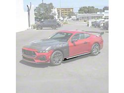 GT500 Style Add-On Side Skirt Extensions; Glossy Black (24-26 Mustang)