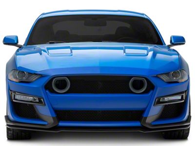 GT500 Style Conversion Front Bumper with LED Grille; Unpainted (18-23 Mustang GT, EcoBoost)