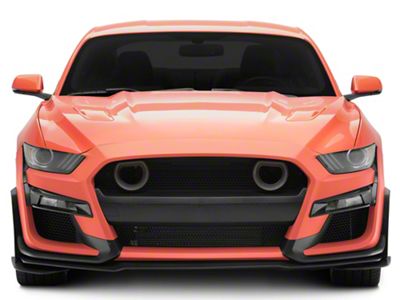 GT500 Style Conversion Front Bumper with LED Grille Kit; Unpainted (15-17 Mustang GT, EcoBoost, V6)