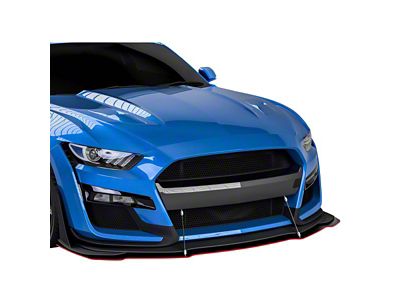 GT500 Style Front Bumper Splitter; Carbon Flash Metallic Vinyl (15-17 Mustang GT, EcoBoost, V6)